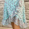 Sky Blue Cross-Frilled Chiffon Midi Dress, nine2five