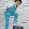 Boys' 3-Piece Dress Set with Bow Tie – Turquoise Blue & Cream | Nine2Five