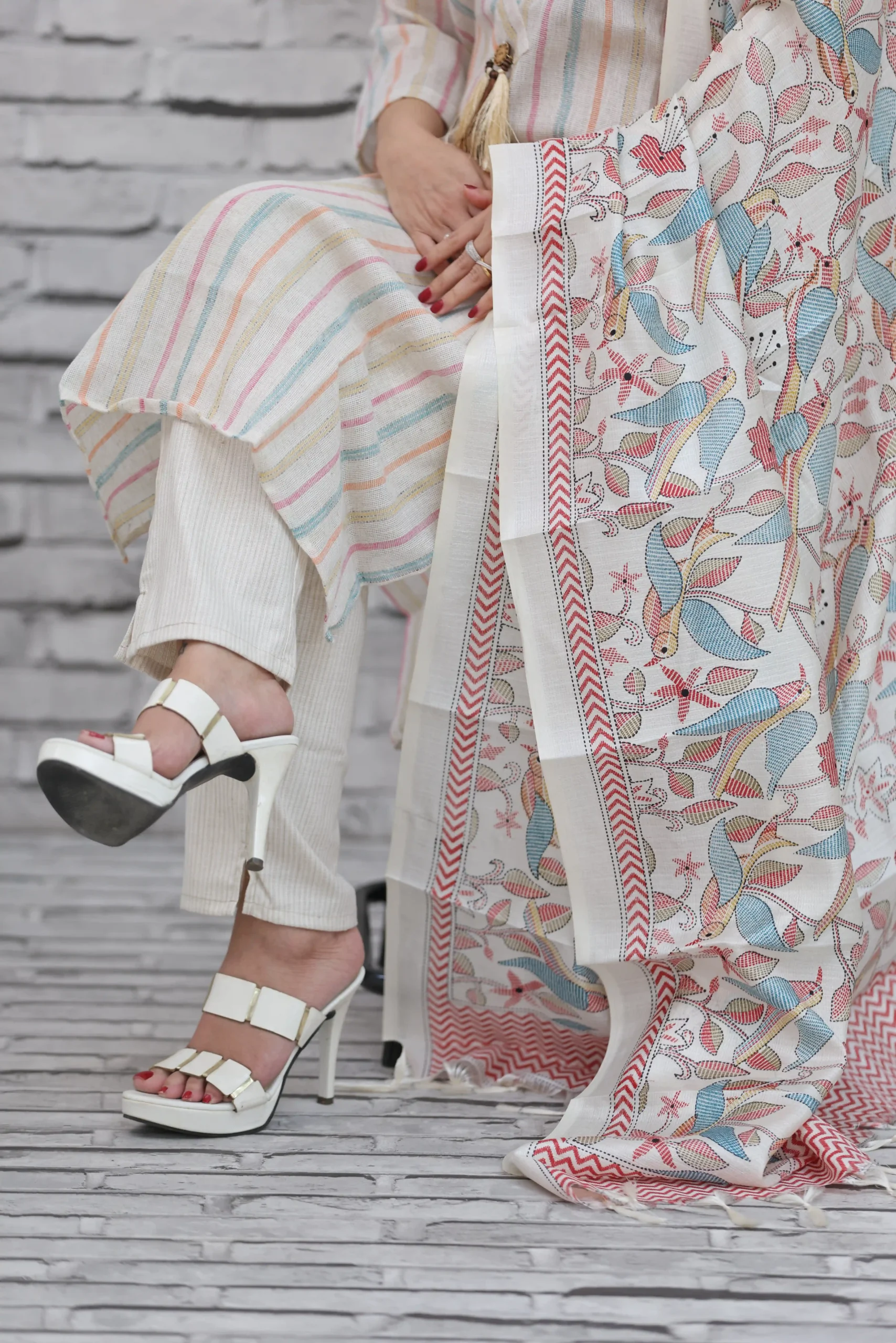Khadi Cotton 3-Piece Suit Set with Soft Kalamkari Dupatta