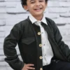Kids Forest Green Corduroy Jacket – Stylish & Soft Outerwear