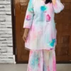 Pastel Dream Cotton Garara Co-ord Set with Bead Detailing