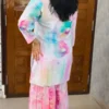 Pastel Dream Cotton Garara Co-ord Set with Bead Detailing