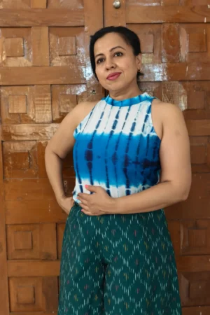 Halter neck tie and dye top