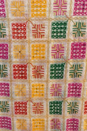 White Phulkari Dupatta
