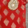 Pinkish Red Ethnic 3-Piece Dress Set for Girls – Banarasi Dupatta | Nine2Five