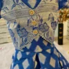 Chanderi Silk 2-Piece Jacket Frock Set – Royal Blue | Nine2Five