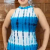 Halter neck tie and dye top