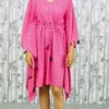 Pink Polka Dot Kaftan Dress with Tassel Ties – Nine2Five