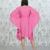 Pink Polka Dot Kaftan Dress with Tassel Ties – Nine2Five