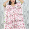 White Floral Kaftan Dress with Tassel Tie-Up – Nine2Five