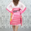 Sunset Glow Satin Kaftan Dress with Drawstring Waist