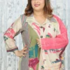 Multicolor Digital Print 3-Piece Suit with Kaudi Hem Detailing