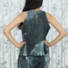 Green-Grey Floral Wrinkled Texture Co-ord Set