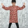 Bagru Print Kids Kurta – Rust Beige Floral