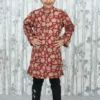 Bagru Print Kids Kurta – Rust Beige Floral