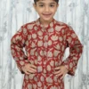 Bagru Print Kids Kurta – Rust Beige Floral