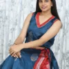 Festive Flared Skirt & Crop Top Set – Teal Blue & Multicolor Patchwork (2 Pc)