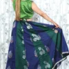 Green & Blue Banarasi Blend Skirt Crop Top Set