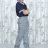 2-Piece Boys' Set – Navy Blue Shirt & Blue Striped Pants