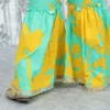 Aqua & Yellow Floral Kids Garara Set with Lace Detailing