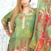 Green & Red Placement Print Chanderi Kurta with Dupatta (2 Pc Set)