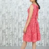Red Floral Tiered Knee-Length Dress – Nine2Five