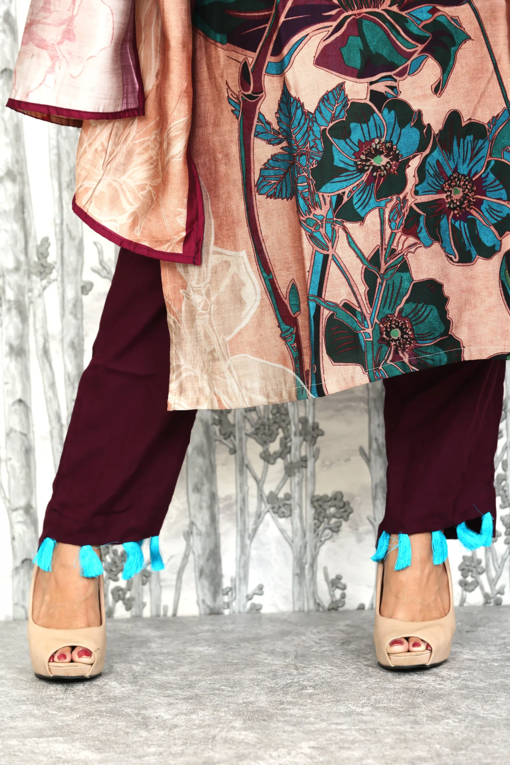 Elegant Digital Print Muslin Suit Set – 3 Piece