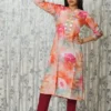Floral Digital Print Kurti with Maroon Rayon Pants – Kaudi Detailing