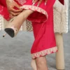 Fuchsia Musk Melon Silk Co-ord Set with Mirror Work