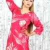 Fuchsia Musk Melon Silk Co-ord Set with Mirror Work