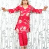 Fuchsia Musk Melon Silk Co-ord Set with Mirror Work