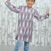 Boys' Ikat Cotton Kurta – Pink & Grey