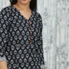 Black & White Handblock Printed Cotton Kurta Set