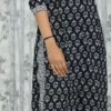 Black & White Handblock Printed Cotton Kurta Set