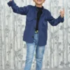 Boys' Denim Button-Down Jacket – Indigo Blue