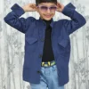Boys' Denim Button-Down Jacket – Indigo Blue