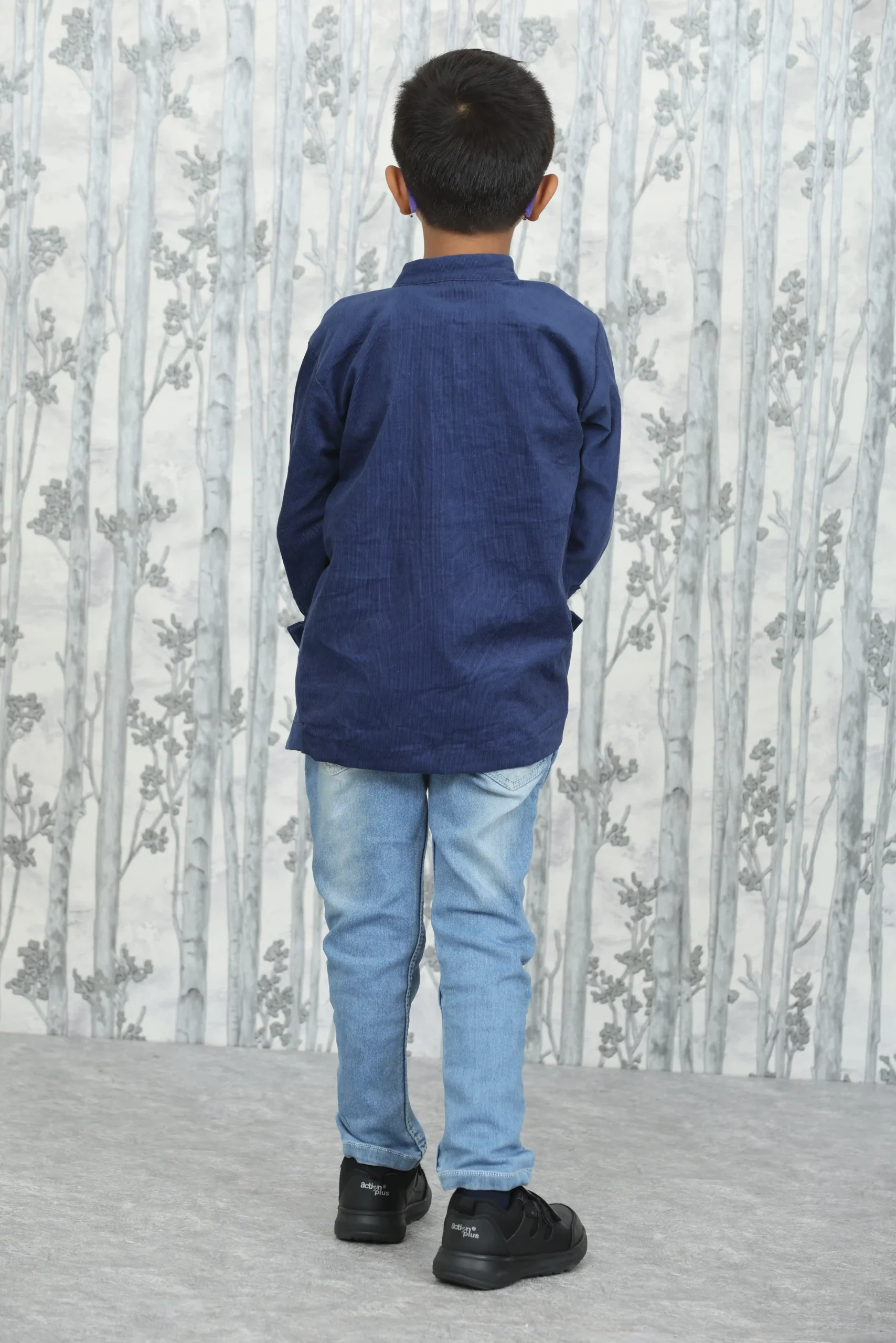 Boys' Denim Button-Down Jacket – Indigo Blue