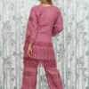 Dusty Rose Cut Work Embroidered Cotton Co-ord Set