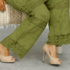 Olive Green Embroidered Cut Work Co-ord Set