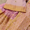 Lavender Banarasi Blend Chanderi 3 Pc Kids Set – Top, Skirt & Dupatta with Lining