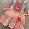 Multicolor Cotton Frock with Pleated Ruffles – Nine2Five Kids