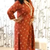 Nine2Five Rust Ethnic Co-ord Set with Lace Detail