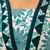 Nine2Five Teal Print Kurti Pant Set with Appliqué & Kaudi Detailing