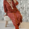 Nine2Five Rust Ethnic Co-ord Set with Lace Detail