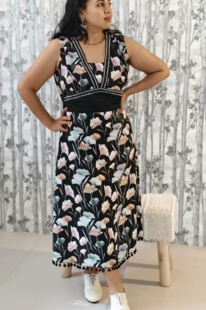 Floral Bloom Embroidered Midi Dress