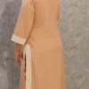 Peach Delta Kurti Pant Set with GPO Lace – Elegant Everyday Ethnic Wear