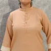 Peach Delta Kurti Pant Set with GPO Lace – Elegant Everyday Ethnic Wear