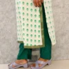 Off-White & Green Cotton Rayon Kurti Pant Set – Nine2Five Plus