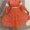 Sunset Bloom Netted Chiffon Dress – Nine2Five Plus