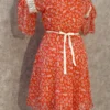 Sunset Bloom Netted Chiffon Dress – Nine2Five Plus
